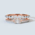 Baguette and Round Lab-Grown Diamond Double Half-Eternity Ring in Rose Gold